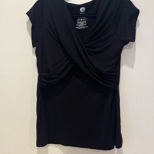 Kindred Bravely Black Wrap Ruched Blouse